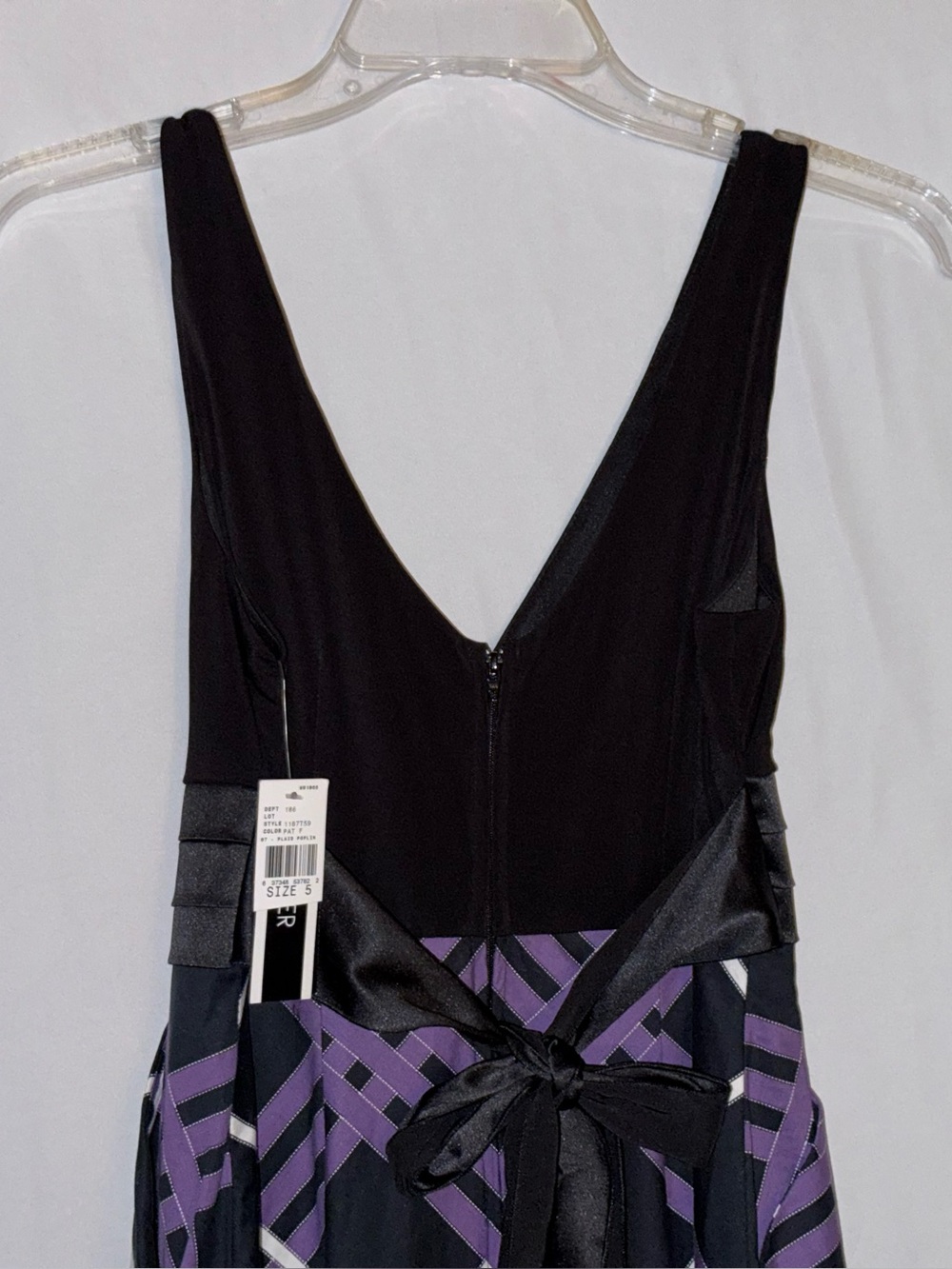 NWT A. Byer Black Dress with Purple & White Plaid Skirt Size 5 (Juniors) - Picture 6 of 10